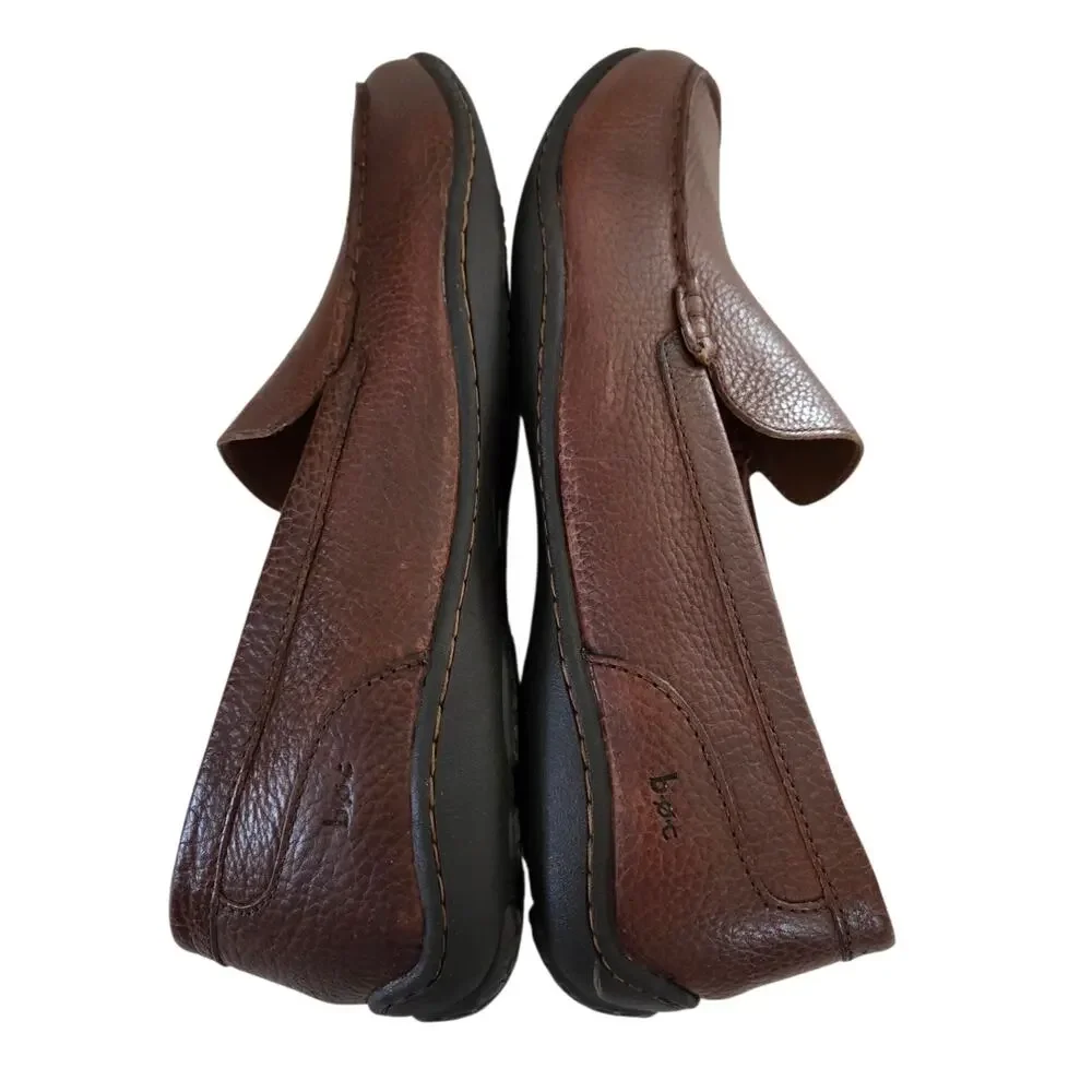Born BOC Merton Dark Brown French Roast Leather Comfort Loafers Sz 13 Men's